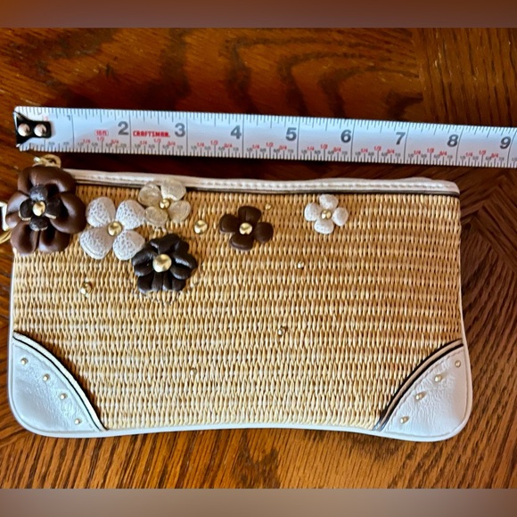 COACH ~ Floral Straw Natalie Hampton Tote & Wristlet - Picture 15 of 16